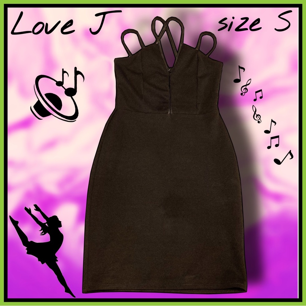 LOVE J strappy black mini DRESS size S